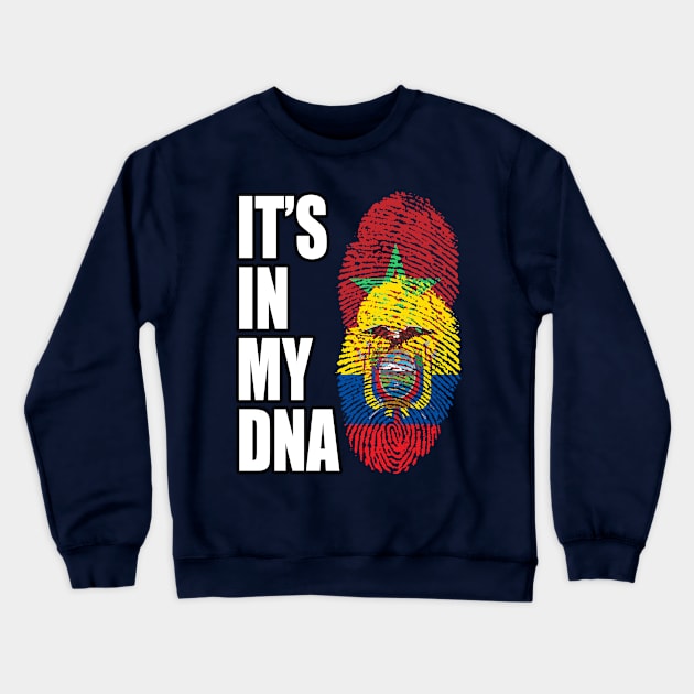 Ecuadorian And Moroccan Mix DNA Flag Heritage Crewneck Sweatshirt by Just Rep It!!